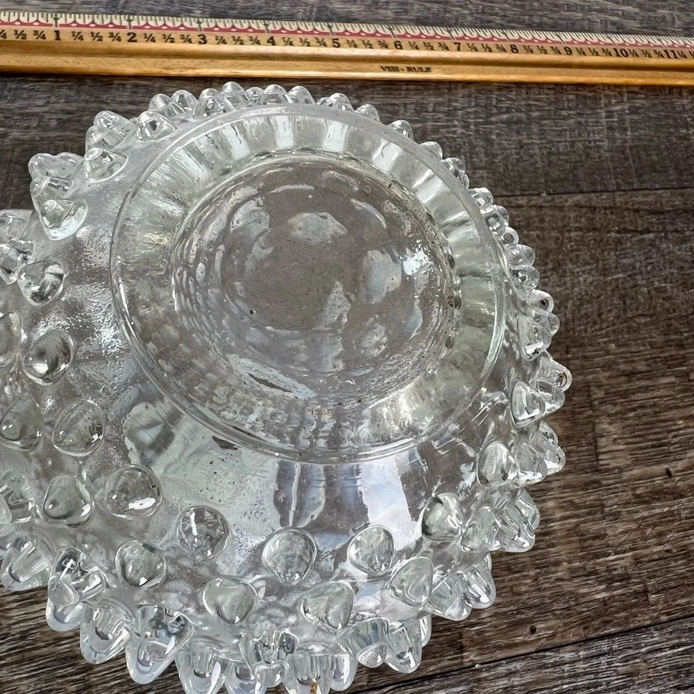 Vintage Fenton Opalescent Moonstone Hobnail Ribbed-Neck‎ Bottle Vase